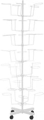 Hats Stand Display, 7 Tiers Rotating Hat Display White Rack Standing Metal Hat Rack Floor Caps Headwear Rack for Caps, Wigs & Hats
