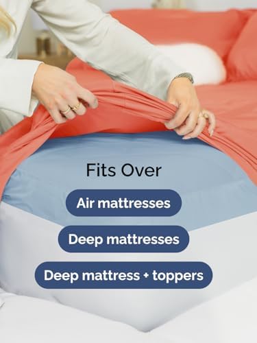 CGK Extra Deep Queen Single Fitted Sheet Only - Coral - Image 6