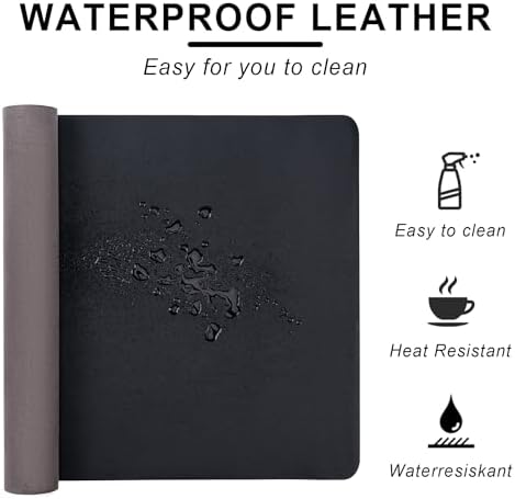 Leather Desk Pad Protector,Non-Slip Desk Pad(Red, 23.6" x 13.7") - Image 4