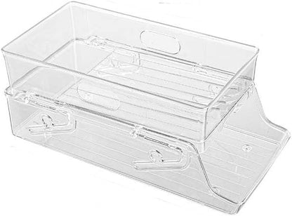 Stretchable Double Layer Rolling Refrigerator Drink Holder Storage Box Can Storage for Refrigerator Self Pushing 11 Cans