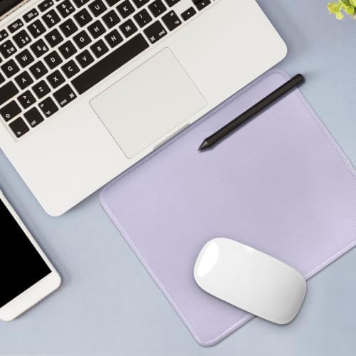 FROGIGO Mouse Pad with Stitched Edges - Solid Color Mousepad for Women, 9.25 x 7.75 inch Washable Square Desk Pad, Non-Slip Rubber Base, Office Home Laptop Accessories - Lilac Purple - Image 4