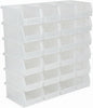 Hudson Exchange 7-1/2" x 4" x 3" (24 Pack) Plastic Stackable Storage Bin and Hanging Container, Clear