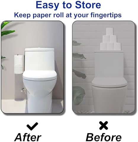 Black Toilet Paper Holder, Bathroom Toilet Paper Roll Holder with Reserve, Over The Tank Toilet Paper Holder with Storage, Bathroom Tissue Holder for 2 Rolls, 1PC - Image 6