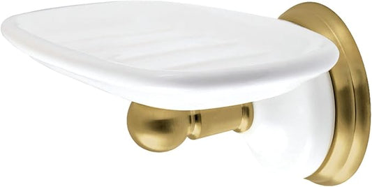 Kingston Brass BA1115BB Victorian Wall-Mount Soap Dish Holder, Brushed Brass 5.38 x 4.44 x 2.75