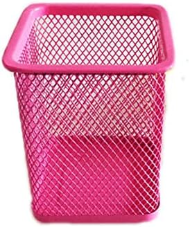 Metal Mesh Pen Holder Pink Pencil Cup Holder Pen Organizer for Desk Office and School (1 x, Pink) by Saikvi