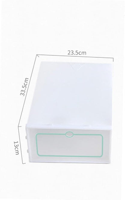 Outanaya 12pcs Thickened Transparent Stackable Plastic Shoe Storage Boxes White Shoe Organizer for Closet Entryway under Bed Use