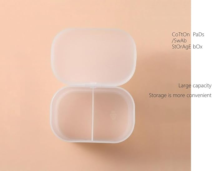 home transparent cotton pads/swabs large capacity storage box with PP(polypropylene) material, easy to use and take,beautiful design, muti-purpose, moisture-proof and dust-proof (Home)