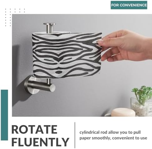 Aomasi Vertical Toilet Paper Holder for Bathroom Wall, Brushed Nickel - Image 6