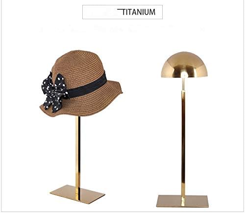 Tbrand Mirror Gold Stainless Steel Adjustable hat Cap Display Stand Holder Racks