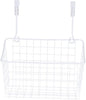 IMIKEYA White Hanging Rack Over Cabinet Door Basket Organizer for Kitchen Bathroom Office Rust Resistant Ventilated Storage Shelf Maximizing Space Without Hardware Installation