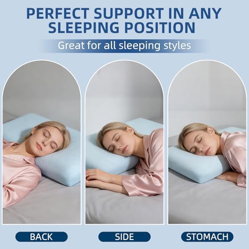HIMOON Cooling Memory Foam Pillow, Bed Pillow for Sleeping, Standard Size, Breathable Memory Foam, Premium Support with Washable Cover for Back, Side and Stomach Sleepers (2 Packs) - Image 5