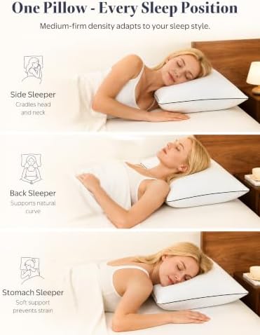APSMILE 3‑Chamber Goose Feather Down Pillows Body Pillow Size Set of 1 - Image 6