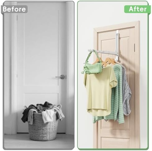 Over the Door Hook, Door Hooks for Hanging Towels, Bags,Coats,Umbrellas, Mirrors, Over Door Dual-Hook, Suitable for Bathrooms, Bedrooms, Laundry Rooms, Kitchens, Storage Rooms (White-2(UP)) - Image 6