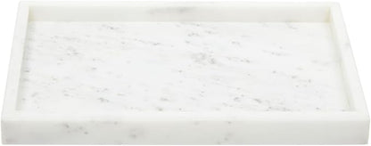 Juvale Large Marble Vanity Tray - Jewelry & Cosmetic Organizer with Drawer Organizer - Bathroom Display with Soap Tray - Home Accent Piece with Marble Decor - 11.7 x 7.7 x 1.1 in White
