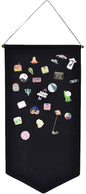 Wall Hanging Brooch Jewelry Storage Case Canvas Display Stand Enamel Pin Badges Buttons Display Banner Holder Earrings Necklace Glitter Pin Collection Organizer - Black M