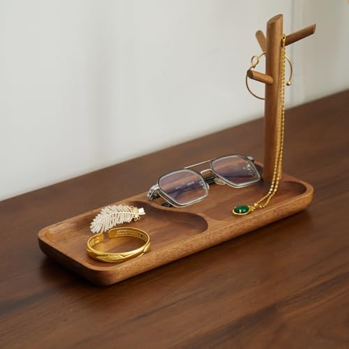 Solid Acacia Wood Key Tray and Bowl, Acacia, Rectangle - Image 3