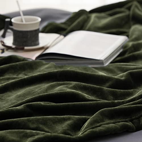 Bedsure GentleSoft Fleece Throw XL Blanket Olive Green - 300GSM Soft Lightweight Plush Cozy Blankets for Bed, Sofa, Couch, Travel, Camping, 50x70 inches - Image 4