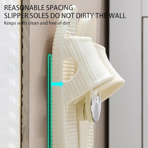 No-Drill Slipper Wall Storage Rack - Space-Saving Shoe Holder, Wall-Mounted Organizer for Entryway, Bathroom, Closet - Maximize Space & Keep Shoes Tidy