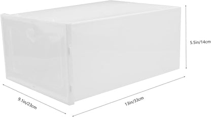 PRETYZOOM 2pcs Heavy Duty Plastic Shoe Box Storage Containers Drawer Type for Entryway under Bed Organizer