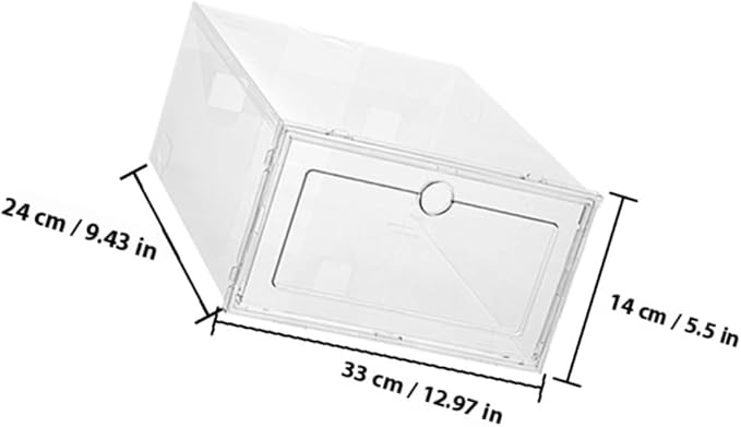 4pcs Transparent Shoe Storage Boxes Stackable Sneaker Organizer Container with Convenient Cover for High Heels Boots and Item Storage