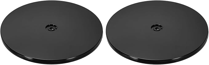 uxcell 2Pack Acrylic Lazy Susan Turntable, 9" Spinner Lazy Susan Turntable Organizer, Acrylic Ball Bearing Rotating Tray for Pantry Spice Rack Decorating, Black