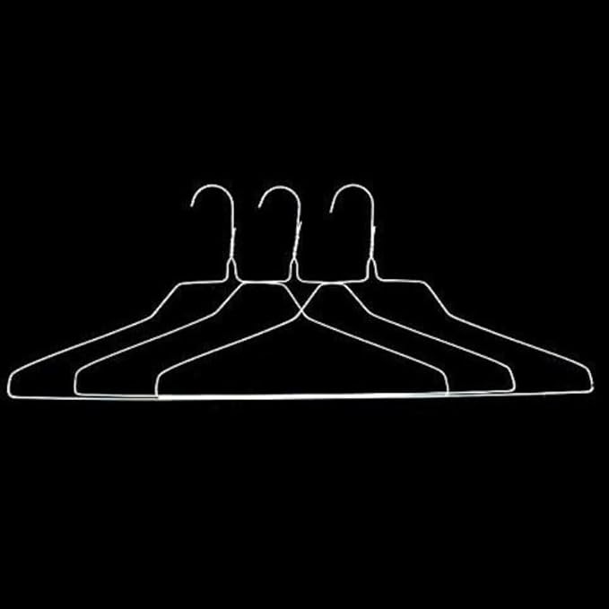 Royal Dry Clean Supply - Wire Hangers 18" Standard White Clothes Hangers T Shirt Hanger Pack of 10