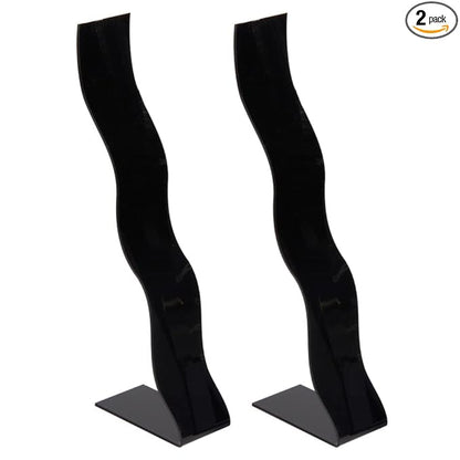 2 Pieces Acrylic Hair Clip Display Stand Hair Clip Storage Rack Jewelry Storage Rack S-Shaped Hairclip Display Stand Hairpin Display Holder Hair Clip Organizer Stand Holder(Black, L)
