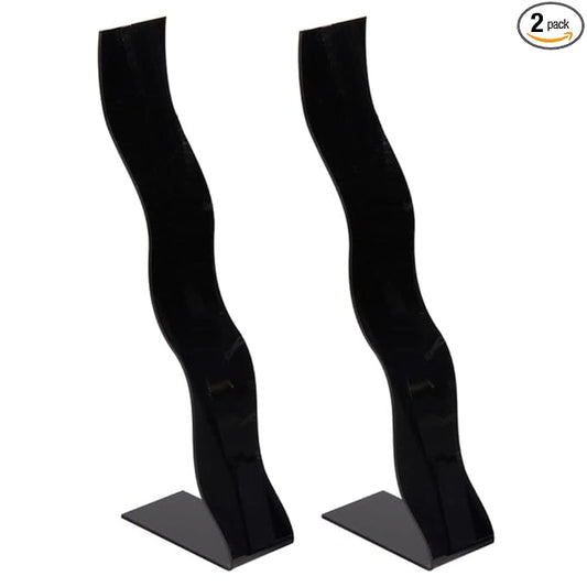 2 Pieces Acrylic Hair Clip Display Stand Hair Clip Storage Rack Jewelry Storage Rack S-Shaped Hairclip Display Stand Hairpin Display Holder Hair Clip Organizer Stand Holder(Black, L)