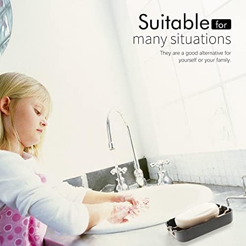 Bamboo Soap Dishes, 2-Pack Black Holder for Bathroom & Shower - Image 5