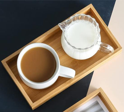 Natural Bamboo Vanity Organizer Set - Wooden Bathroom/Kitchen Countertop Tray, Set of 3