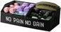 Fabric Home Gym Storage Box, Foldable Workout Equipment Storage Organizer with Bottom Board & Handles, Gym Shelf for Loop Bands, Yoga Blocks, Yoga Strap, Wrist Wraps-Black