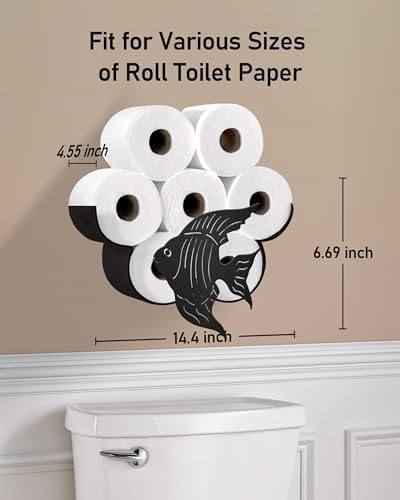 Angelfish Toilet Paper Holder, Wall Mounted Toilet Paper Storage - Image 3