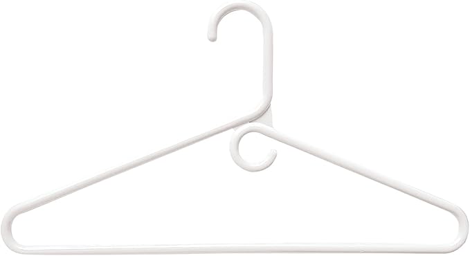 Clothes Hangers 10 Pack Plastic - Heavy Duty Space Saving Coat, Pant Hangers for Closet Organization - Durable Non-Slip, White Wardrobe Essentials Bulk Storage
