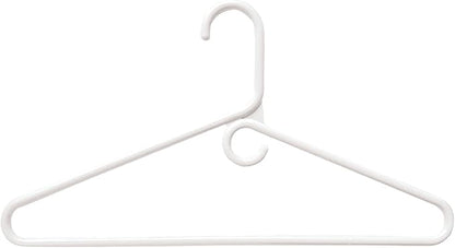 Clothes Hangers 10 Pack Plastic - Heavy Duty Space Saving Coat, Pant Hangers for Closet Organization - Durable Non-Slip, White Wardrobe Essentials Bulk Storage