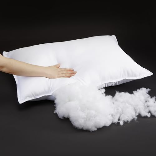 Amazon Basics Down Alternative Bed Pillow, Medium Density for Back and Side Sleepers, Queen - Pack of 2, White, 30 in L x 20 in W - Image 3