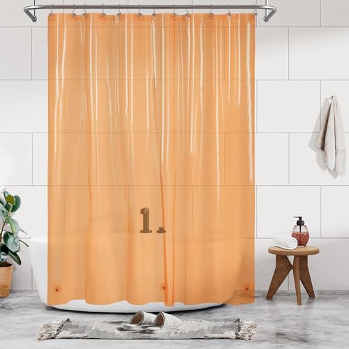 Barossa Design Clear Orange Long Shower Curtain Liner 72x78 by BarossaDesign