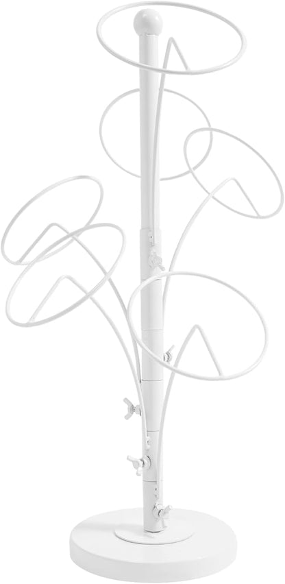 Modern Art Desktop Hat Stand, 6 Hooks Short Hat Rack Stand for Retail, Cowboy Baseball Cap Metal Multiple Holder Hat Storage Rack, 21.6in Height