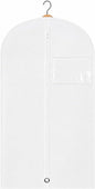 Kids Garment Bag for Hanging Clothes, Travel Garment Bag for Dresses, Dance Costumes & Suits, Breathable Clothes Cover for Baby Toddler Child, White, 30" x 18"
