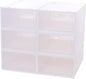 SOLUSTRE 6pcs Stackable Shoe Storage Boxes Thickened Plastic Shoe Containers White Frame for Men Closet Organization and Protection