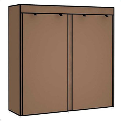 lapday 27-Pairs Portable Boot Rack, Double Row Shoe Rack Covered with Nonwoven Fabric,Space Saving Closet Shoe Cabinet Tower (Coffee)