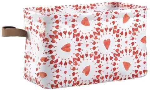 Bolaz Large Storage Basket Hearts Circle Foldable Storage Box Organizer Bins with Handles for Bedroom Home Office