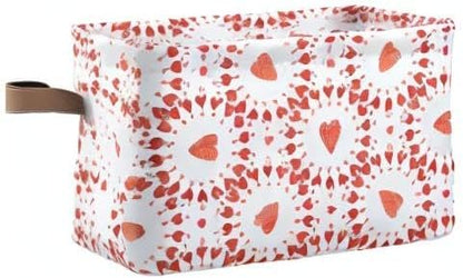 Bolaz Large Storage Basket Hearts Circle Foldable Storage Box Organizer Bins with Handles for Bedroom Home Office