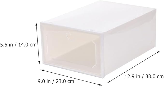 6pcs Large Capacity Plastic Shoe Storage Boxes with Flip- Design, Thickened Stackable Shoe Organizers for Closet and Home Storage