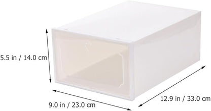 6pcs Large Capacity Plastic Shoe Storage Boxes with Flip- Design, Thickened Stackable Shoe Organizers for Closet and Home Storage