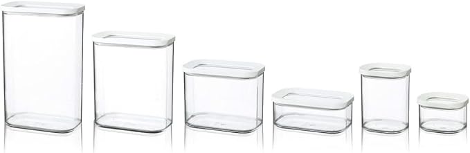 Mepal Modula Small Transparent Food Storage Container 6oz/175ml | Perfect for Dry Goods | Dishwasher Safe | White Framed Lid | BPA Free | Made in Holland