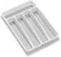 madesmart Small Silverware Tray, Compact 5 Compartment Flatware Organizer for Forks, Knives & Spoons, Non Slip, Soft Grip Lining, Fits Small Drawers, White