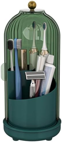 Toothbrush Holder with Drainage Holes Removable Bowl, Green by Zufudo