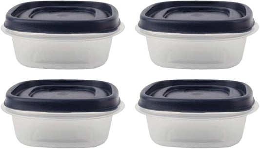 Bundle Food Storage Containers 1.25 Cup Food Storage Containers 9 Peice Set, Blue Easy Find Lids, 4 Containers, 4 Lids Chalk Pen And Chalk Labels