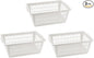 YBM HOME Plastic Perforated Storage Basket Bin Office Drawer, Shelf Desktop Countertop Tray Organizer 32-1188 (3, White)