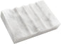 WeDoDecor Real Marble Soap Dish for Shower Stone Tray Small Bar Soap Holder with Self Draining | Non-Slip, Luxury Bath Room Accessories (White)